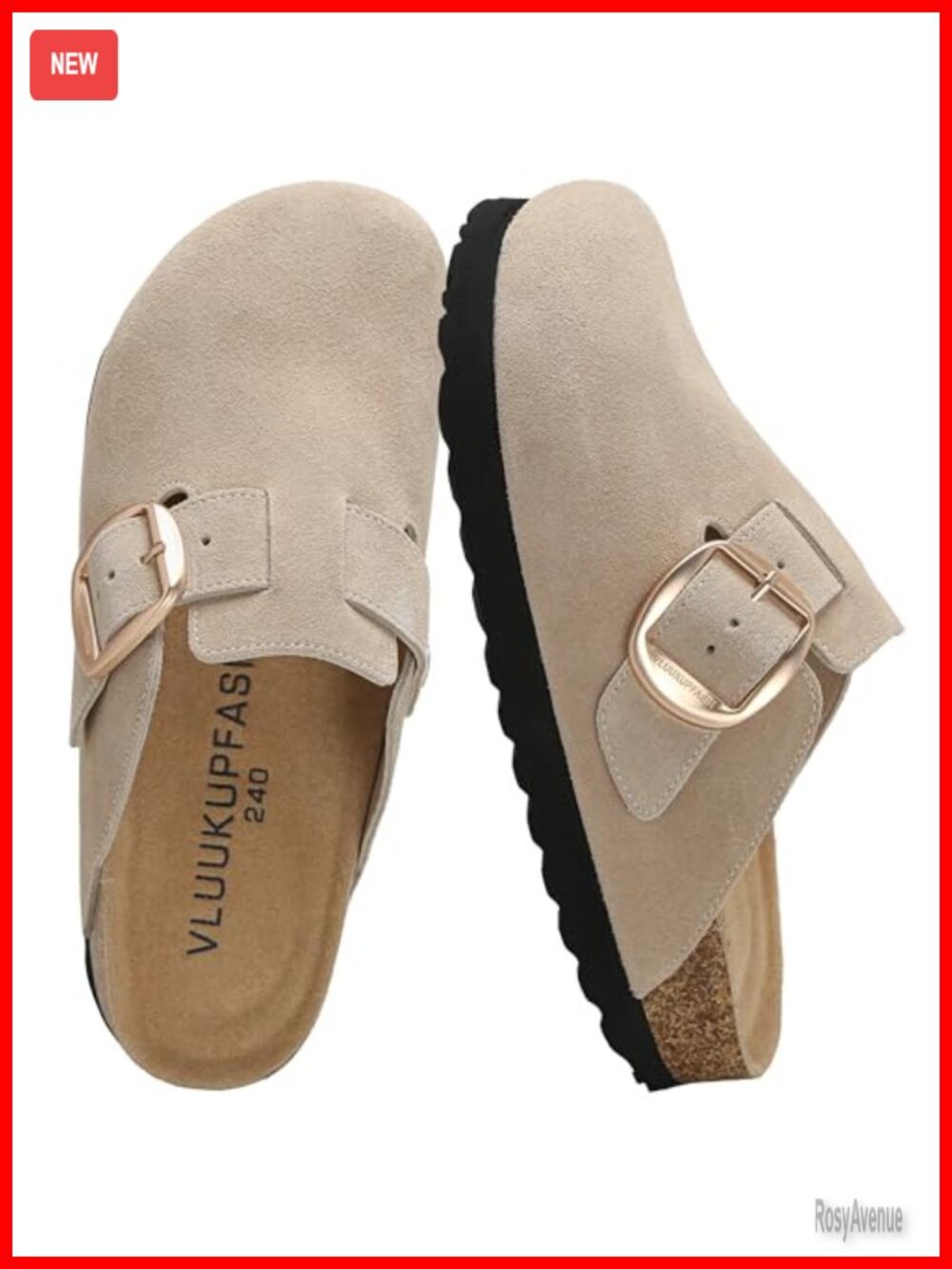 Suede Mules & Clogs for Women Leather Garden Shoes with Arch Support